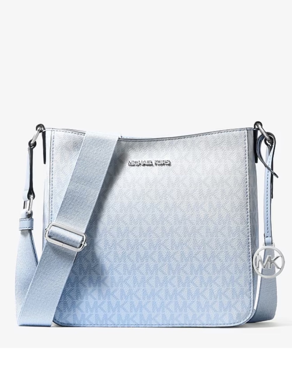 Michael Kors Light Blue Ombré MK Signature Crossbody Messenger Bag